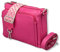 ADEL Umhängetasche Damen Echtes Leder Becky Handgemachte Crossbody Bag 5 Fächer Schultertasche mit Ledergurt + Breitem Gemustertem Riemen Verstellbarer Gurt Made in Italy (Pink)