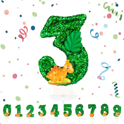 Geburtstagskerzen Zahlen, Dinosaurier Geburtstag Kerzen 3, Zahlenförmige Kerze, 3D Tortendeko, kuchen Dekoration für Geburtstag Party, Hochzeiten, Firmenfeiern, Jubiläen, Birthday Candle Nummer