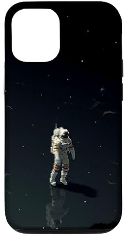 Hülle für iPhone 14 Einsamer Raumfahrer im Weltraum Void, Retro-Pixelkunst