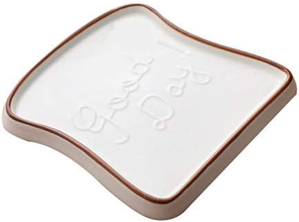 AENZA Piatto Pane in Ceramica Piatti a Forma di Toast da Vassoio per Alimenti in Porcellana Utensili da Cucina(1)