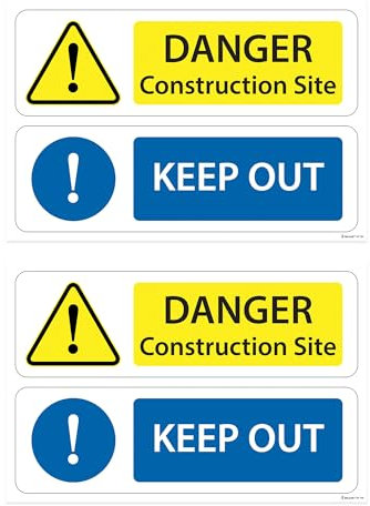 RDLCAR Panneau « Keep Out » - Panneau de sécurité professionnel pour chantier de construction - Panneaux de construction durables - Idéal pour la protection contre les dangers - Haute visibilité - 200