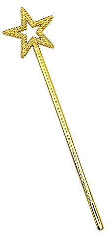 MOFALA Star Baguette magique - Accessoire de jeu de rôle - Halloween et Noël - 35 cm - Princesse Fille - Cristal - Doré
