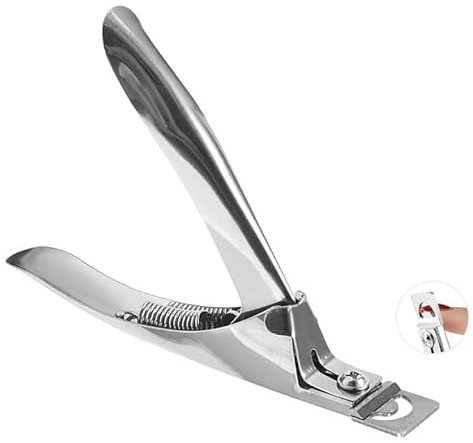 Stainless Steel False Nail Tip Clipper – Professional Nail Extension Clipper, Manicure Pedicure Acrylic, Gel Nail Trimmer - Ideal Nail Art Cutter Tool