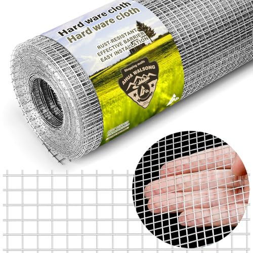 Hardware Cloth Drahtgitterrolle, verzinkt, 40,6 x 50,8 cm (23 GA) – Hühnerdrahtzaun für Gehege, Ställe, Kaninchen-/Schlangenzäune, Geflügelgehege, Basteln und Sichtschutzgitter