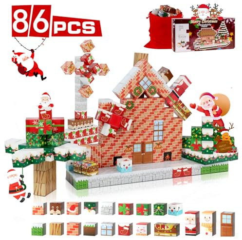 Uuoeebb Magnetische Bausteine Christmas Set, Magnetische Bauwelt Kleinkindspielzeug Magnet Spielzeug für Jungen und Mädchen ab 8+ Jahren, Kreative Kinderspiele Kinderspielzeug Mädchen Spielzeug, Xmas