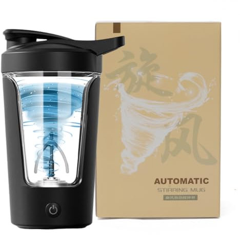LOMUG Protéine Shaker Électrique, 450ml Mélangeur de Protéines, Portable Shaker Tasse pour Boissons Protéinées, Shaker Electrique Proteine Rechargeable par USB, pour Les Boissons Protéinées(Noir)