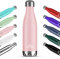 Mont-Clair H2O Gourde isotherme - Bouteille isotherme sans BPA - Gourde inox 1L, 24h froid & 12h chaud - Bouteille d'eau en acier - 1L, Rose