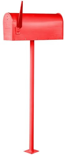 MVXBICIA Tall Weatherproof Mailbox for Outdoor Use - American Style Drop Post Box for Townhouse and Garden(Red)