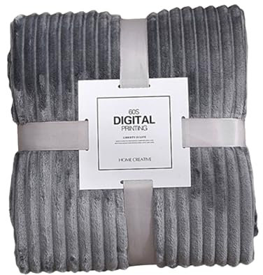 Pocoiau Weiche Flanelldecken Warme Winterdecken Für Betten Einfarbig Gestreift Nerz Überwurf Sofabezug Tagesdecke