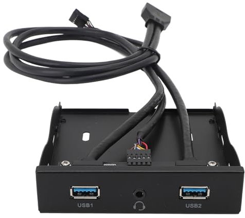 Floppy Drive Frontpanel 3,5 Zoll, USB A Dual Port Front Panel mit MIC Audio auf Motherboard 19Pin Connector Kabel für PC 3,5 Floppy Bay