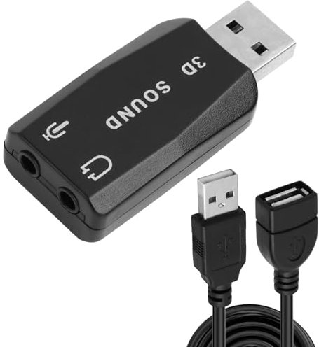 EuAcesry Scheda Audio Esterna USB, 3,5 mm Stereo Jack Audio Adapter USB to AUX Cable, Installazione Senza Driver Computer Peripheral Devices Built-in Chip per Laptop, Cuffie, Microfoni