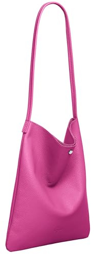Caspar Klassisch Elegante Schultertasche aus Leder Mittelgroße Damen Shopper Handtasche - CLASSIC LINE - Modell No.822 - Made in Italy