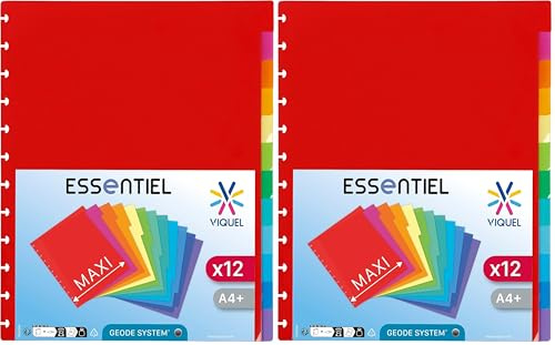 Viquel - Lot de 24 Intercalaires Maxi A4 avec perforation spéciale pour porte vues GEODE à pochettes amovibles