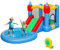AIYAPLAY Château Gonflable avec soufflerie 4 en 1 Structure Gonflable, toboggans, Trampoline, Panier de Basket, Piscine à balles, pour extérieur et intérieur, jusqu'à 3 Enfants 3-8 Ans