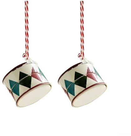 Ornamento in ferro a forma di tamburo nordico per albero di Natale da appendere e multiuso decorazione per le vacanze con lunga durata (A)