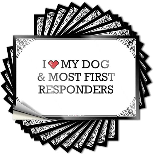 Streich Aufkleber für Erwachsene, I Love My Dog & Most First Responders, lustiger Autoaufkleber für Auto (6 x 9 cm)