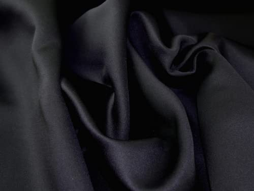 Minerva Crafts Kleiderstoff, Polyester, Spandex, Stretch, Neopren, Meterware, Schwarz