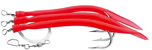 Aquantic Unisex – Erwachsene 10C4039507207540C10, verfügbar in fängigen Farben, je 3 Gummi-Makks am Vorfach, Qualitätsschnur und Hochleistungswirbel (Rot, 8/0), Bunt, Normal