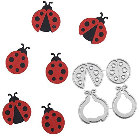 Gemini_mall® Niedliche Marienkäfer-Stanzformen aus Metall, Prägeschablone für Bastelarbeiten, Alben, Sammelalben, Papierkarten, Kunsthandwerk, Dekor (Marienkäfer)
