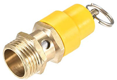 uxcell Safety Valve Air Compressor Pressure Relief Valve, G1/2 Male, 115PSI Set Pressure, Yellow Hat, 1Pack