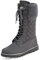 Polar Damen Kunstpelz Warm Thermal Wasserdicht Draussen Gehen Schnee Winter Gummisohle Wadenstiefel - Grau/Grau Lammfell - UK4/EU37 - YC0602