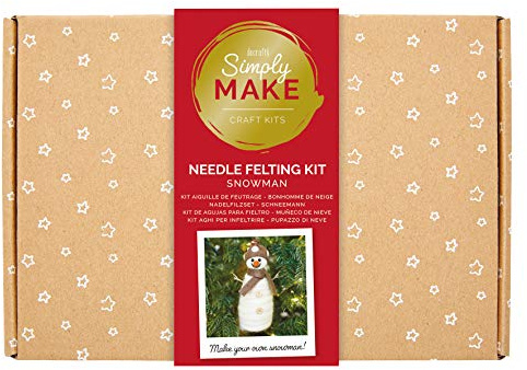 Simply Make Needle Felting Kit, Christmas Snowman Decoration, Festive Crafting, Craft Gift, Hobby Crafts