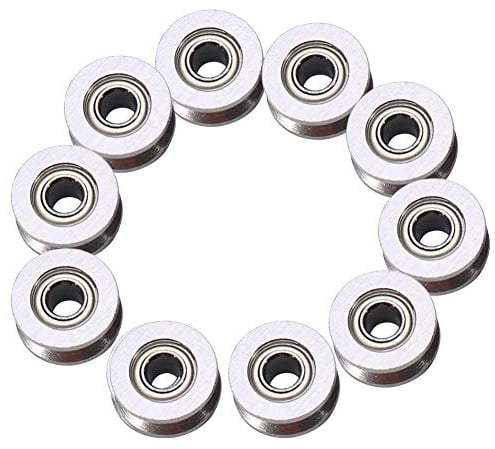 10 Stück Seilrolle Fitness Riemenscheibe, V624ZZ Kugellager mit V-förmigen Rollen, Riemenscheibenlager aus Stahl aus Miniatur 4 x 13 x 6 mm für Linearführung