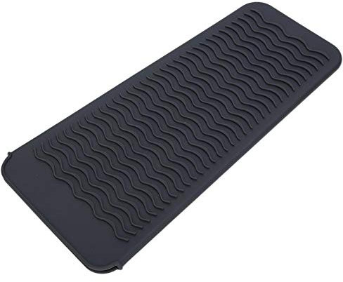 Estuche grande profesional de silicona resistente al calor, para rizadores, plancha de pelo, herramientas de peinado, bolsa de silicona de grado alimenticio, bolsa de almacenamiento(Gris)