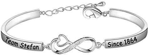 Damon/Stefan Since 1864 Armband Vampir Fandom Geschenk für Vampir Mädchen, 5 cm (1.97 inch) - adjustable, Edelstahl