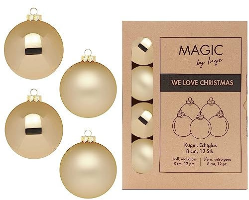 Kugel Brokatgold - WE Love Christmas - Magic by Inge - 12 Stück / 8cm
