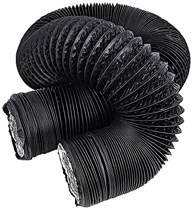 ZLLY Alu Flexrohr, PVC Flexibel Luftleitungen Rohr, Abluftschlauch mit Alu-Isolierung, Wärmeisolierung, für Abluftventilator Badezimmer Küche Hydroponik Klimaanlage (Black,ø 60mm/6m)