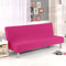 Housse de protection de futon extensible pour canapé-lit sans accoudoirs, pliable avec bande élastique, lavable en machine (rose rouge)
