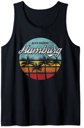 Hamburg I Beach Retro Palmen Plastik Strand City Tank Top