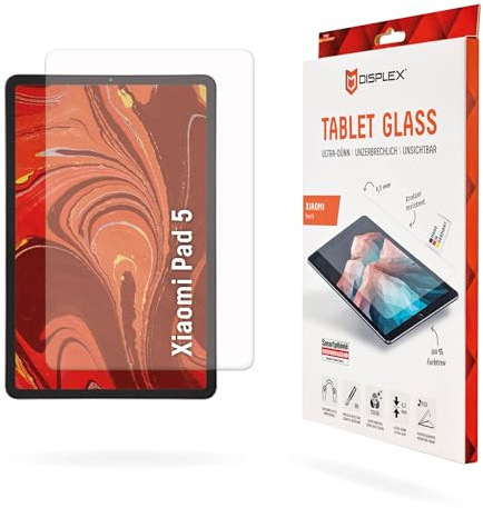 Displex Tablet Glass (9H) für Xiaomi Pad5, Eco-Montagerahmen L-Form, unzerbrechlich, ultra-dünn, unsichtbar