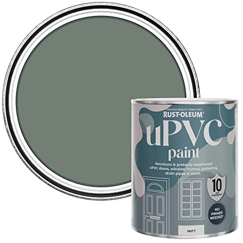Rust-Oleum Peinture Verte pour Portes & Fenêtres en PVC, Finition Mate - Sérénité 750ml