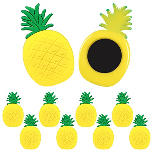 Warmhm 10pcs 3D Pineapple Fridge Magnets Whiteboard Sticker Fruit Refrigerator Decorations Pineapple Magnets Decor