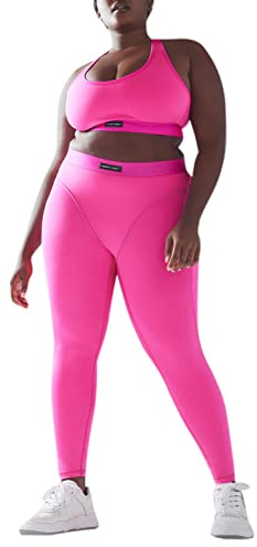 Savage X, Women's, Lineup High-Waist Pocket Legging, Polyester, Pink Highlighter, 4XL