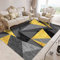 RUGMRZ Vorhänge Schlafzimmer Dywan Atmungsaktiv Modernes Design des grauen gelben Dreieck geometrischen Musters Flokati Teppich Waschbar 60X90cm