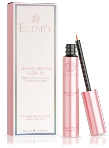Booster Serum - ELLENITY’s Lash 'n' Brow Serum mit hochkonzentriertem Peptid-Wirkstoffkomplex für mehr Wimpernlänge & dichtere Augenbrauen bereits 4 Wochen. Swiss Made | Vegan | Hormonfrei | 3ml