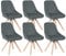 WOLTU Esszimmerstühle drehbar 6er Set, für Esszimmer Wohnzimmer Küche, Küchenstühle mit Samtbezug, Buchenholz Beinen, bis 150 kg belastbar, Dunkelgrau