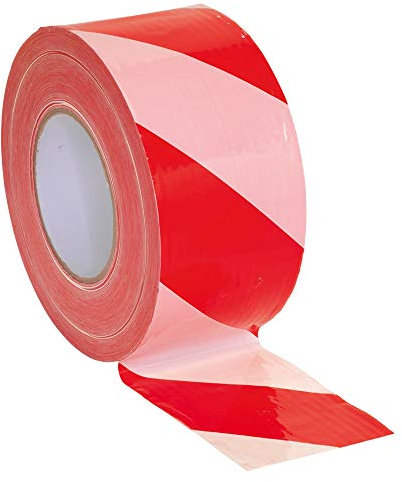EASYTOPACK BARRIER HAZARD TAPE Non-Adhesive | 72mm x 500m | Durable Polythene Tape | No entry Danger Indoor Outdoor cordoning use | Red and White x 1 Roll