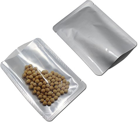 WACCOMT Pack 100 Stück Offene Vakuumversiegelbare Mylar Beutel Heißsiegelbeutel für die Aufbewahrung von Lebensmittelproben Aluminium Folien Verpackung mit Aufreißkerbe 17x23cm(6.69x9.06 inch)