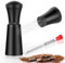 Sueyale Wdt Tool, Aluminium Wdt Tool Espresso mit Ständer 7 x 0.3mm 316 Edelstahl Espresso Nadel Kaffee Distributor für Barista,Schwarz (Extra 7 Ersatznadeln)