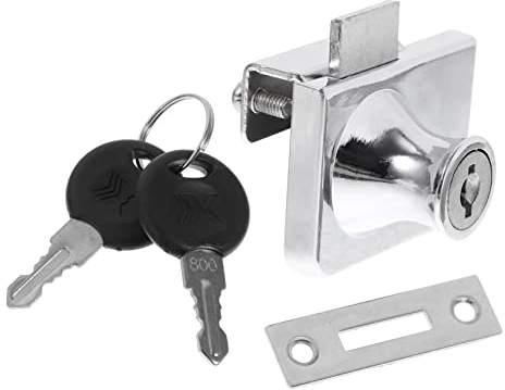 YARNOW Serrure De Sécurité Pour Vitrine Verre Alliage Zinc Anti-effraction Protection Pour Portes Coulissantes Simples Protège Meubles Et Articles Présentés