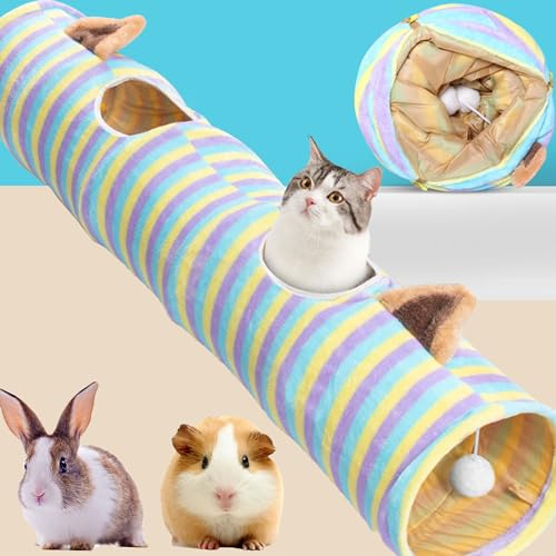 MZSX Túnel de Juguete para Gato, Túnel de Juguete para Gato, Túnel de Juguete para Gato, Viene con un Papel sonajero, Apto para Cachorros, Conejos, Uso en Interior y Exterior (120cm)