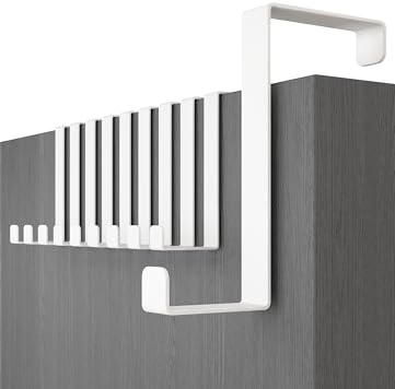 Menz Appendiabiti da Porta – 10 pezzi ganci appendiabiti appendi abiti per porte 36 mm, bianchi – attaccapanni da porta Türhaken XXL budget Weiß - 10er Set ES