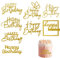 Kryzalite® 8 Stück goldene Happy Birthday-Kuchenaufsätze, Spiegel-Acryl-Kuchenaufsatz, seitliche Kuchendekorationen, Kuchendekorationszubehör, Cupcake-Topper für Geburtstagsfeier