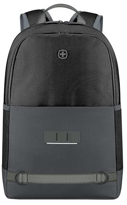 Wenger Tyon laptop backpack, notebook up to 15.6 inches, organizer, 23 l, women men, office business travel university, black, 653182