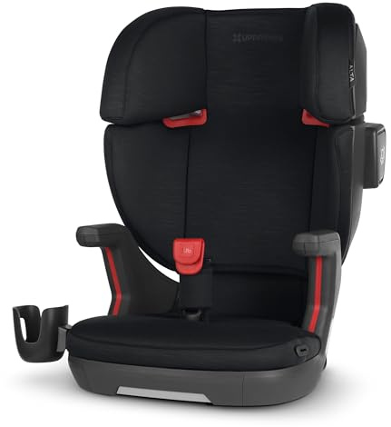 UPPAbaby Alta V2 High Back Booster Seat/Seven-Position, Active Support Headrest for Growing Children/SecureFit Integrated Belt Guide + Positioner/Cup Holder Included/Jake (Black Mélange)