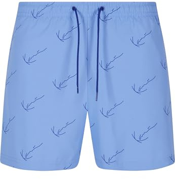 Karl Kani Herren KM-SW012-090-26 Small Signature AOP Board Shorts Light Blue, S